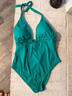 sofia by sofia vergara Teal One-Piece Swimsuit with Front Ring Accent